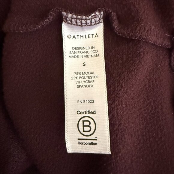 Athleta Ethereal Brushed Funnel Neck Pullover Sweatshirt Women's Small Purple - Picture 14 of 15